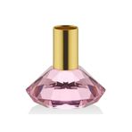 Finnes Pembe Cam Mumluk, Kristal, Altın Metal Boyun, 8x8x7,5 cm, Dekoratif, 1 Adet