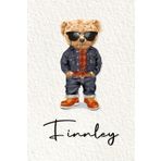 Finnley: Cahier personnalisé avec prénom Finnley | Cadeau d'anniversaire pour enfant, garçon, homme, copain ... | Nounours | 110 pages lignée, Petit Format 6x9 pouces (15,24 x 22,86 cm)