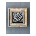 FİNS STONE DECOR Çerçeveli Taş Duvar Dekoru Tablo 20 x 20 cm Çini Desen Hediyelik FCDD1-40-224