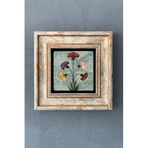 FİNS STONE DECOR Çerçeveli Taş Duvar Dekoru Tablo 20x20 cm-Wall Decor Fins Ebru Çiçek Hediyelik FCDD-40-1224