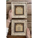 FİNS STONE DECOR Çerçeveli Taş Duvar Dekoru Tablo 20x20cm 2'li Set (462-463) Bereket Dua Ayetel Hediyelik F2-2CDD-049
