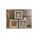 FİNS STONE DECOR Çerçeveli Taş Duvar Dekoru Tablo 3'lü Set 20x20cm Nazar Dua Ayetel Kürsi Nar Dua Hediyelik F3CDD-40-496