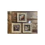 FİNS STONE DECOR Çerçeveli Taş Tablo 20x20 cm 3 Lü Set Rönesans Tabloları Seti Hediyelik F3CDD-40-265