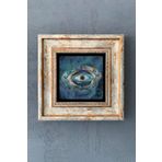FİNS STONE DECOR Nazar Göz Çerçeveli Taş Duvar Dekoru Tablo 20x20 cm-Wall Decor Hediyelik FCDD-40-1150