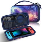 Fintendo Anahtarı 2017 Için Fittion Taşıma Kılıfı - Taşınabilir Gezgin Koruyucu Kapak Depolama Taşıma Çantası Kılıfı ile 10 Oyun Kart Yuvaları ve Nintendo Anahtarı Konsolu Joy-Con, Galaxy Için İç Cep