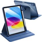 Fintie iPad (A16) 11./10. nesil 2025/2022 için döner kılıf, kalem tutuculu – 360 derece dönebilen koruyucu kılıf, şeffaf akrilik arka taraflı, darbeye dayanıklı çerçeve, otomatik uyanma/uyku, lacivert
