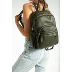 FiONA BAG Çok Bölmeli Büyük Kadin Sırt Çantası Haki.