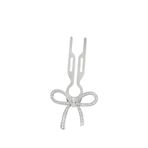 Fiona Franchimon Nº1 HAIRPIN Ribbon Swarovski Taşlı Kurdaleli Saç Tokası White Gold Finish