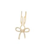 Fiona Franchimon Nº1 HAIRPIN Ribbon Swarovski Taşlı Kurdaleli Saç Tokası Yellow Gold Finish