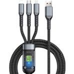 FİOPLUS 100W3İN1FAST Fioplus 3'ü 1 Arada Usb Kablosu Hızlı Şarj Şeffaf Aydınlık 100W Süper Hızlı Şarj Kablosu