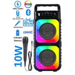 FİOPLUS Bluetooth Hoparlör Parti Hoparlörü Karaoke Mikrofon Hediyeli Işıklı Ses Bombası Radyo Usb Sd Girişli FP-96