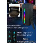 FİOPLUS PG4266 Polygold Pg-4266 Bluetooth Hoparlör Parti Karaoke Mikrofon Hediyeli Işıklı Ses Bombası Radyo Usb Sd Girişli