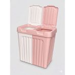 Fiora 80 Lt.çift Bölmeli Çamaşır Sepeti - Beyaz - Pembe