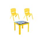 Fiore 3'lü Set Çocuk Masa Sandalye Takımı Sarı Safari 1-3 Yaş