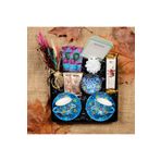 Fiorella Tasarım El Yapımı Çini Fincan & İkramlık & Godiva Çikolata & Kahve & Mum & Kuru Buket & Hediye Seti