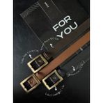 Fiori 3'lü Antik Kare Gold Tokalı Kadın Pantolon Kemeri, Ceket Kemeri, Elbise Kemeri, Gömlek Kemeri - Tek Ebat - Siyah - Kahve