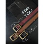 Fiori 3'lü Antik Kare Gold Tokalı Kadın Pantolon Kemeri, Ceket Kemeri, Elbise Kemeri, Gömlek Kemeri - Tek Ebat - Siyah-Kahverengi
