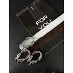 Fiori 4 cm Yılan Tokalı Kadın Pantolon Kemeri, Ceket Kemeri, Elbise Kemeri, Gömlek Kemeri - 105 cm - Siyah - Kahve - Beyaz - Gümüş