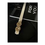 Fiori Burgu Gold Tokalı Bej İnce Kadın Kemeri, Ceket Kemeri, Gömlek Kemeri, Elbise Kemeri