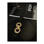 Fiori Burgu Gold Tokalı Siyah İnce Kadın Kemeri, Ceket Kemeri, Gömlek Kemeri, Elbise Kemeri