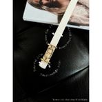 Fiori Gold Tokalı Ince Kemer, Pantolon Kemeri, Gömlek Kemeri, Ceket Kemeri - Beyaz - Gold - Tek Ebat
