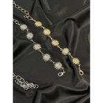 Fiori Güneş Gold-Gümüş Detaylı Kadın Bel Zinciri Bel Kemeri,elbise Kemeri,etek Kemeri,pantolon Kemeri - Tek Ebat - Gold - Silver