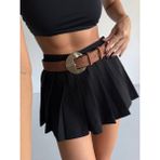 Fiori Süet Oval Tokalı Kadın Pantolon Kemeri, Ceket Kemeri, Elbise Kemeri, Gömlek Kemeri - Tek Ebat - Antik Taba