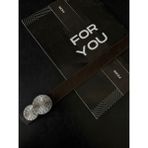 Fiori Yuvarlak Gold Toka Kadın Kemeri, Pantolon Kemeri, Ceket Kemeri, Elbise Kemeri, Gömlek Kemeri - Tek Ebat - Kahverengi - Gümüş