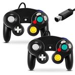 FIOTOK Gamecube Controller, Wii Nintendo Gamecube için Klasik Kablolu Kumanda (Siyah-2 Paket)