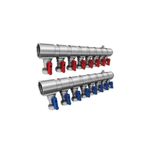 Fırat 1'' Mini Küresel Vanalı Kollektör (Kırmızı-Mavi) 12 Çıkışlı 1 Takım