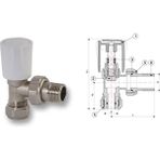 Fırat 1/2" Köşe Radyatör Vanası - Pex Boru Bağlantılı