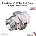 Fırat 20 mm 1/2 Dış Dişli Oynar Başlıklı Rakor Rekor