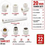 Fırat 20 mm Pprc Tamir Seti 22 Parça – Dirsek, Manşon, T Parça, Boru, Iç/dış Dişli Nipel, Batarya Bağlantısı – Tesisat Onarım Seti