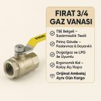 Fırat 3/4" Gaz Vanası - Tse Belgeli Sızdırmaz Pirinç Doğalgaz ve Lpg Vanası