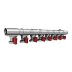 FIRAT PLASTİK Fırat Kollektör Mini Küresel Vanalı 1'' (Kırmızı) 7'li Çıkış