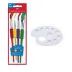 Fırça Seti 4 lü ve Resim Paleti 1 Adet Faber Castell Resim Paleti