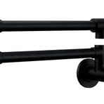 Fırçalanmış Siyah Krom Pirinç Duvara Monte Tencere Dolum Musluğu - Mutfak Ocağı, Kahve İstasyonu Ve Bar Alanı İçin 360° Dönebilen Geri Çekilebilir Tasarım(Black)
