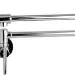 Fırçalanmış Siyah Krom Pirinç Duvara Monte Tencere Dolum Musluğu - Mutfak Ocağı, Kahve İstasyonu Ve Bar Alanı İçin 360° Dönebilen Geri Çekilebilir Tasarım(Chrome)