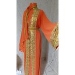 Firdevs Giyim Yöresel Abaya Takımı - Standart - 01-Turuncu