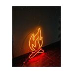 Fire Neon Tabela | Kamp Ateşi Temalı LED Dekor Işık yadicncneon8393