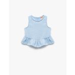 Fırfır Detaylı Kolsuz Bisiklet Yaka Crop Bluz