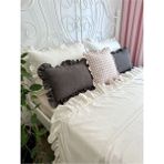 Fırfırlı Beyaz Yatak Örtüsü Takımı Çift Kişilik - 250 x 260 cm