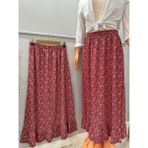 Fırfırlı Gofre Kumaş Etek - Bordo - Standart