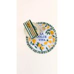 Fırfırlı, Yuvarlak, Marin, Yazılı, Limon Baskılı, Renkli, Çizgili Amerikan Servis 40CM Çap (1 Adet) - 40 x 40 cm - Mavi