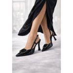 Firibu Premium Sivri Burun Stiletto Topuklu Kadın Ayakkabı Şık Abiye Davet Gece Modeli ✨ - Siyah