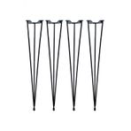 Firkete Tel Sehpa Ayağı 4'lü Paket - 46 cm - Siyah Renkli