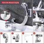 Fırsat Geldi 2 In 1 Spiral Hortumlu Ayarlanabilir Hareketli Banyo Mutfak Lavabo Musluk Duş Başlığı