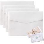 Fırsat Mağazam Davetiye Zarfları, 50 Adet 12.5X17.5 cm Pencere Zarflar, Beyaz Yarı Saydam Düğün Zarfı, Parti ve Doğum Günü Davetiyeleri Için, Kartpostal ve Tebrik Kartı Zarfları - -- - Option-1