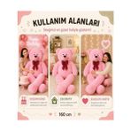 Fırsat Mağazam Pembe Papyonlu Dev Pelüş Papyonlu Ayı,yumuşak ve Sevimli Büyük Boy Oyuncak,sarılmalık,papyonlu,sevgiliye Hediye Ayıcık, (160 cm Pembe) - Ahşap