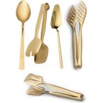 Fırsat Sende 5'li Lüx Gold Servis Maşa Pasta Spatula Set
